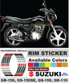 Wheel Stickers for SUZUKI GD-110 Rim Reflector Tape Motorcycle Decals Graphics 17". 