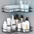 Self-Adhesive Stainless Steel Bathroom Corner,Kitchen Storage, Shampoo Holder,Bathroom Shelves - Bathroom Accessories Black, Set of 1. 