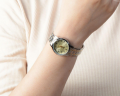 CASIO GOLDEN DIAL WITH DATE & GOLDEN & SILVER BRACELET WOMEN'S WATCH - LTP-V004SG-9AUDF. 