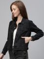 CLOTHING   ZHEIA Women Black Solid Denim Jacket. 