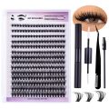 Natural Look DIY Lash Extension Kit 280 Pcs Self Application DIY at Home Wispy Individual Lashes Kit 8-12mm with Lash Bond and Seal, Lash Applicator, and Lash Brush for Beginners. 