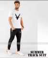 Trendy Markhor Printed Half Sleeves O neck Cotton Jersey Summer Tracksuit T-Shirt & Trouser Gym Sports Outdoor Gaming Wear  For Men & Boys. 