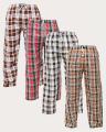 Pack of 4 - Multi-color Cotton Checkered Trouser for Men. 