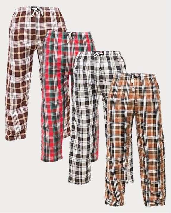 Pack of 4 - Multi-color Cotton Checkered Trouser for Men