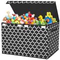 FATTAH COLLECTION- Kids large Toy Storage Box Container Bins for Nursery, Playroom Flip-Top Lid, Decorative Holders Collapsibe Storage Box Container Bins for Nursery, Playroom, Closet, Home Organizer (Black). 