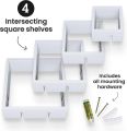 Wooden Intersecting Wall Shelves for Living Room, Bedroom | MDF Floating Wall Mount Shelf / Rack / Stand / Showcase for Home Decor - Wall Hanging Storage Unit, Set of 5. 