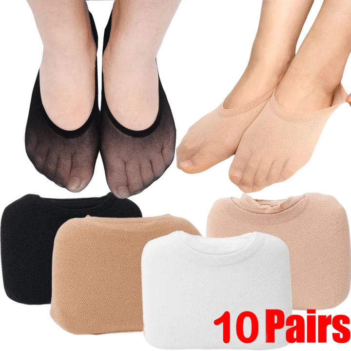 Women's Thin Ballerina Socks Ladies' Invisible Shoe Liners Invisible Footsies Socks Women's Summer Slipper Socks Trainer Ballerina Boat Socks
