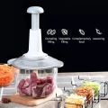 Manual Hand Operated  Chopper Pump Action With Free 3 Blades Food Processor Portable Container And Easy To Clean Kitchen Gadget || SILVER FOX ECOM. 
