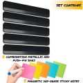 Combo Bulletin Board Strips - 5 Black Self Adhesive Backing Magnetic Metal Felt Push Pin Bars,Home Office Memo. 