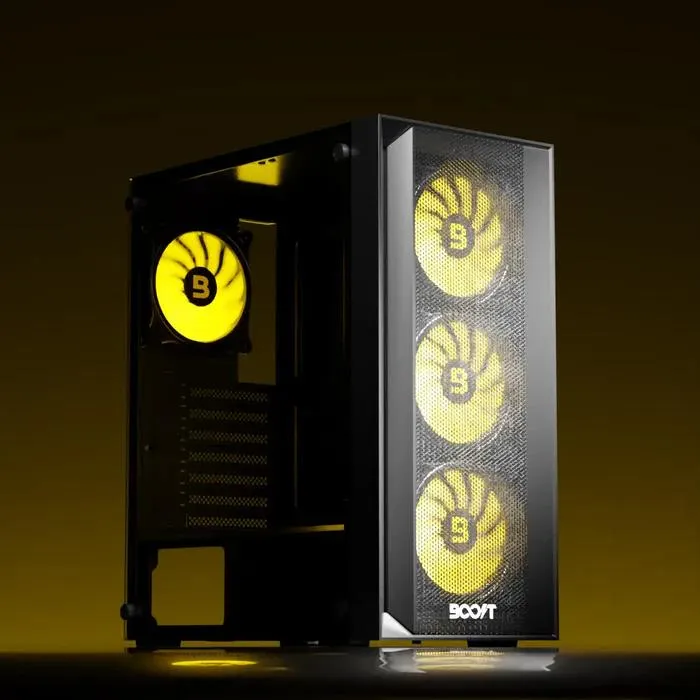 Boost P200 Pro Series Mid Tower Gaming Case – 4x ARGB Fans | Tempered ...