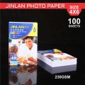 High Glossy Photo Paper Jinlan 100 Sheet 4X6 230G, For Inkjet Printer. 