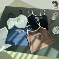 Summer Camisole Letter Print Girl Outer Wear Inner Wear Top Wrapped Chest Hot Girl Short Sports Top. 