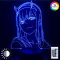 Anime Zero Two Figure  3d Lamp Nightlight Kids Child Girls Bedroom Decor Light Manga Gift Night Light Lamp Darling In The Franxx. 