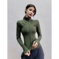 gym clothes women's skinny jacket tight yoga wear long sleeve running zip jacket wind sports top new. 