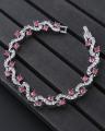 Luxury Silver Crystal Bracelet Rhinestone Charm Women Jewelry  - Pink Cib01. 