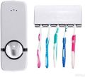 Automatic Toothpaste Dispenser with Toothbrush holder Wall Mount Rack Bathroom Tools Set White. 
