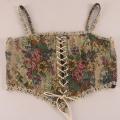【KuaKe Mall】French Corset Tops To Wear Out  Corsets Bustier Crop Top Tank Lace Up Women Camisole. 