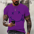 Chic Smiley Face Men's T-Shirt Simple Oversized Clothing O-Neck Top Harajuku Breathable Daily Fashion Casual Summer New. 