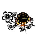 Flower Shaped MDF Wooden Wall Clock with Quartz Movement and 24 Inch Diameter. 