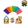 Pack of 50 Small Ice Cream Stick (wooden) for Art Work-Multicolored. 