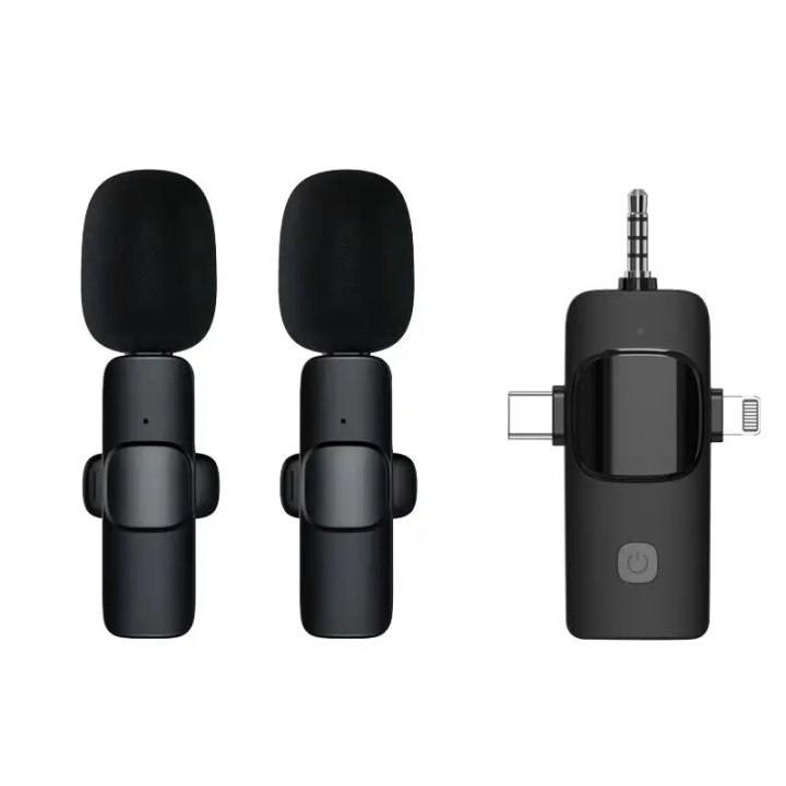 Wireless Lavalier Microphone 3-in-1 for Android and Camera
