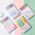 6Colors/Set Highlighter Candy Color Marker Pen Multi-colors Midliner Pastel Highlighter Set Stationery Student Writing Tool. 