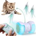 Pidsen Cat Toys Smart Automatic & Manual Electric Kitten Toys for Indoor Cats Rechargeable Remote Control Colourful Light Feathers with Bells Cat Ball for Cats Kitten. 
