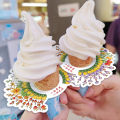 60 Pcs Anti-drip Paper Tray For Ice Cream Cone Flower Shape Paper Drip Proof Ice Cream Holder Card. 