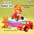 1 Pc - Pull Back Robot Car Toy - Push & Go Convert Robot Cars Toys For Kids Boys Girls Baby Babies Friction Powered Vehicle. 
