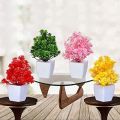 Pack of 4 Mini Plant Artificial Decoration Piece with pot Best for home & Office Decoration purpose. 