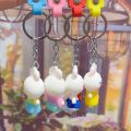 Miffy key chain Cute Cartoon keychain Soft glue key pendant Rabbit pendant doll motorcycle, car key chain. 