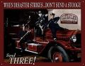 HomDeo Shop Metal Signs 12x8 Inches Retro Cellar Wall Decor Basement Tin Sign Bar Three Stooges Fire Department Gym. 