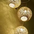 3pc set ball string light indoor decoration yarn globe Suspension lamp rattan ceiling light Round hanging. 