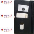 Triple H Samsung S9 Plus Case Luxury Leather Flip Cover Mate Black S9+ Wallet Card Cover Designed In London Original UU. 