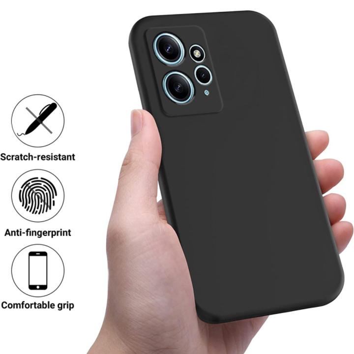 Redmi note 12 4G Case Rock Slim Soft Silicon Matte Phone Cover - Black