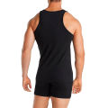 Tempo Pure Cotton Vest Black / Grey For Men. 