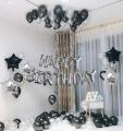 Set of 58 pcs Happy Birthday Decoration Theme Black & Silver Color For Birthday Party, Celebrations and Decorations, Birthday Boy, Birthday Girl party, Best Birthday theme for your Love one. 