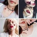 30PCS Bleeding Wound Scar Blood Temporary Tattoos Fake Bloody Stickers For Halloween Party Cosplay Costume. 