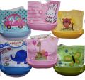 Waterproof Baby Bib  - Plastic Sheet Bib with Pocket (Toddler Bib with Detachable Pocket) - 1 Piece. 
