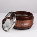Chef stainless steel clarion 3pcs hotpot set with glass lid. 