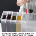 FREE SHIPPING 6-Grid Storage Wall Mounted Food Dispenser Whole Grains Rice Bucket Large Capacity Dry Food Dispenser Dry Food Fruit Storage Box for Home and Kitchen Box Cereal Dispenser. Rice Bucket Divided Grains Tank Moisture-Proof and Insect-Proof. 