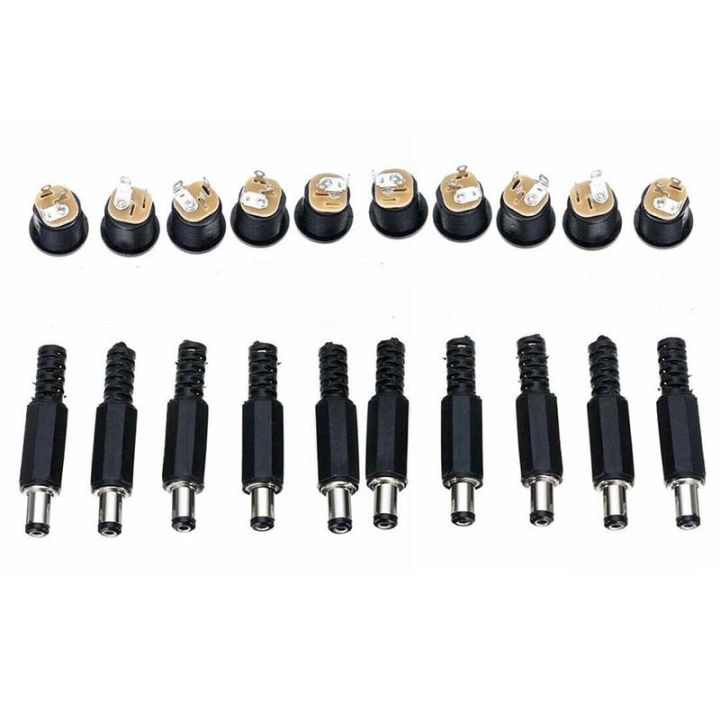 Dc Socket Kit 1 Set 10 Pair 12V 3A Male Plug + Female Socket Panel Mount Jack DC ...