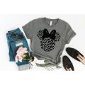 Minnie Mouse cheetah print Disney Girls top T shirt. 