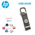 With 6 Month Warranty Card HP USB Drive Metal -16GB 32GB 64GB + OTG Adapter. 