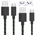 Xbox Controller Charger Cord for Series X - 10' Nylon Braided USB C Charging Cable, Compatible w/Android Samsung Galaxy, PS5 (Pack of 2). 
