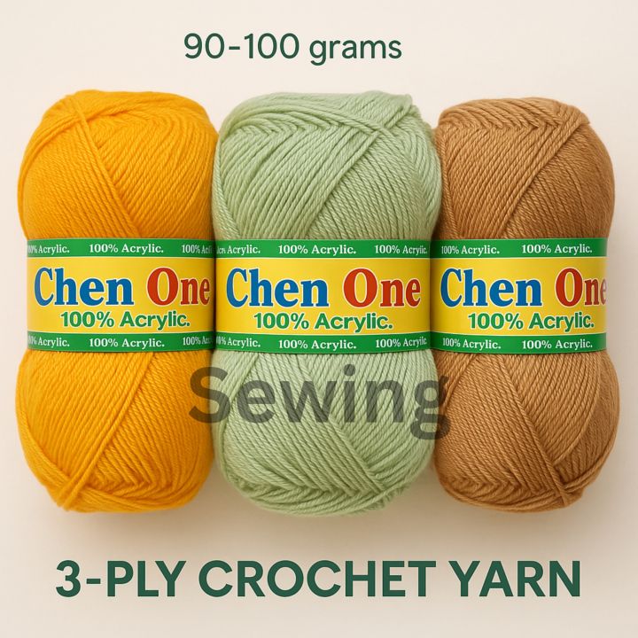 🧶 ChenOne 3-Ply Wool Yarn – 100% Imported Acrylic 🧵 | 90-100g Balls for ...