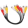 New 3 RCA Male To 6 RCA Female Plug Splitter TV DVD Video Adapter AV Cable. 