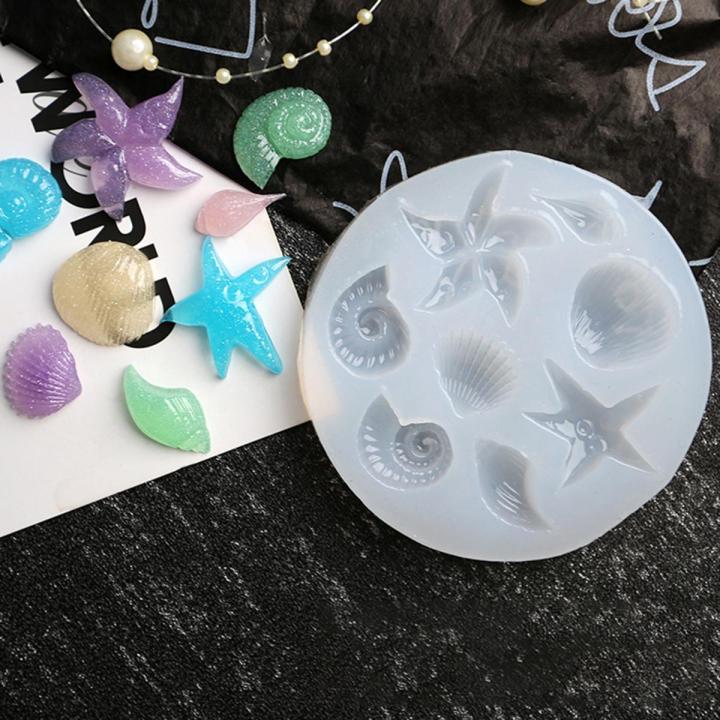 Seashell Starfish Mold Environmentally Friendly 4/8 Cavities Ocean Series DIY Conch Mould