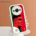 Hontinga for Redmi A3x Redmi A3 Back Cover Cristiano Ronaldo Pattern Case Ladder Soft Rubber Mobile Phone Cover. 