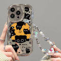 Trendy Brand Cartoon Luxury 3D Wavy Curved Edge Plating Case Compatible for IPhone 15 13 11 14 12 Pro Max 7Plus XR X 6s 7 15 8 6 Plus XS Max SE 2020 Funny Cute Kitten Doodle Cover. 